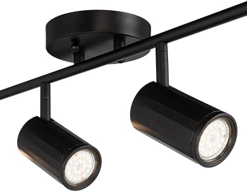 Pro Track 4-light adjustable GU10 LED Ceiling Light Kit Dimmable Black Metal