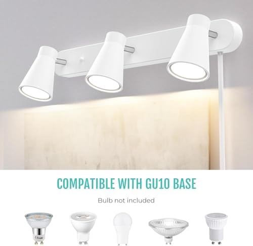 HURYEE Plug-in Track Lighting 3-Light Complete Kit
