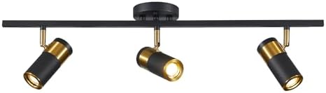Modern 3-Light Adjustable Black Track Lighting Kit for Home Use