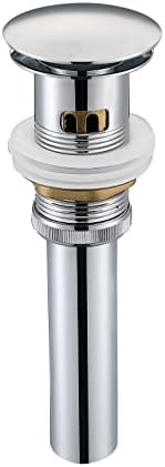 Polished Chrome bathroom sink drain with overflow