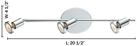 3-Light Chrome Track Light Modern Contemporary Iron