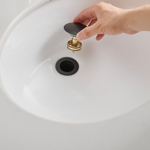 BWE Pop-Up Drain Assembly with Strainer for Bathroom Sink
