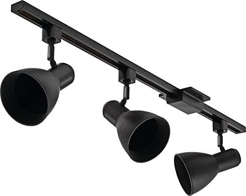 Magnetic Step Baffle Track Lighting 3-Head BR30 Kit w 2 x Black