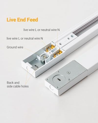 TuyuBEE Zoomable Plug-in Track Lighting Kit with 8-Light 66FT LED Track