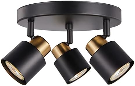 Trendy 3-Track Lighting Kit Matt Black Brass Ceiling Spotlight