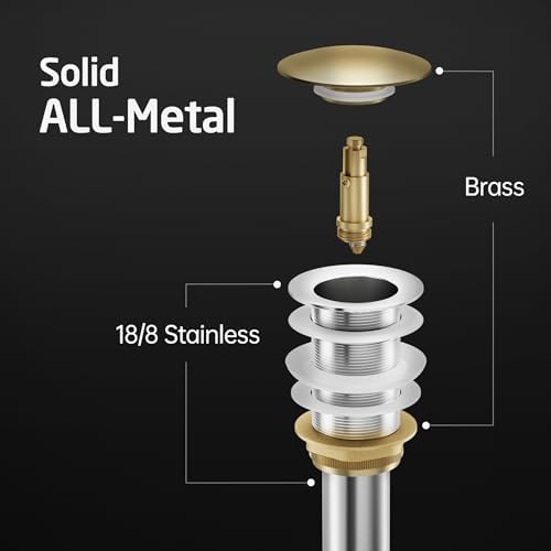 KES All Metal Oil Rubbed Bronze Bathroom Sink Drain Rustproof Long-Lasting