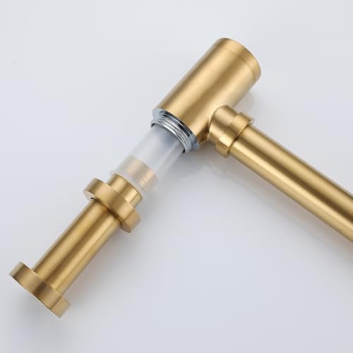 Bathroom Sink P-Trap Dark Gold Brass Contemporary Design 5 Years Warranty