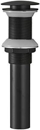 Matte Black Faucet Vessel Sink Stopper - No Overflow Push Seal Design