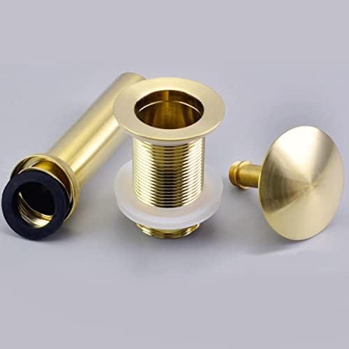 TRUSTMI Brass Pop-Up Sink Drainer Stopper Overflow Prevention Brass Finish