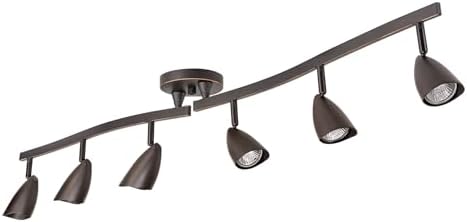 Globe Electric 59376 Grayson 6 Light Adjustable S Shape Track Lighting