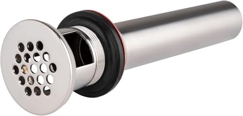 ZM Grid Drain Strainer Assembly with Overflow for Bathroom Sink Chrome Finish