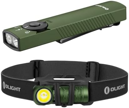 OLIGHT Arkfeld Pro EDC Flashlight with Perun 2 Mini Headlamp
