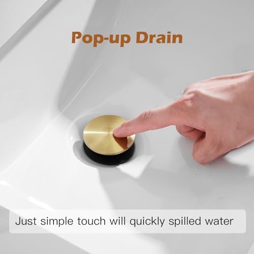 BWE Gold Bathroom Drain Stopper Overflow-Opening Design