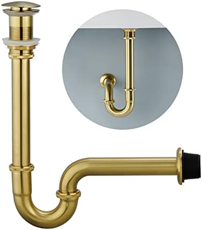 Adjustable Brass P-Trap with Gold Finish - Durable Sink Drain Solution