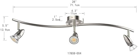Modern Ceiling Lighting 28 3-Light Flush Mount Kit with Adjustable Track