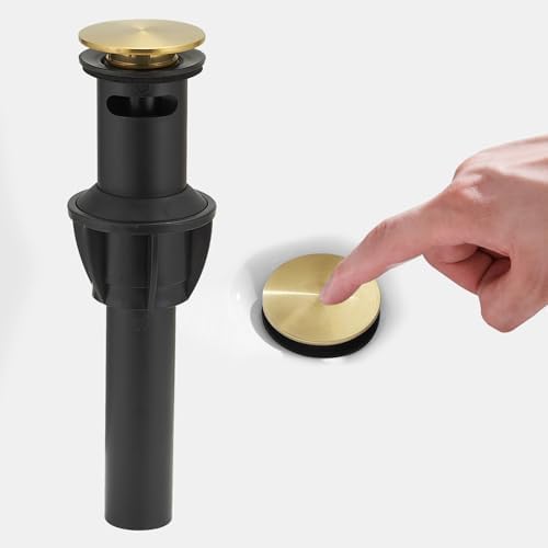 BWE Gold Bathroom Drain Stopper Overflow-Opening Design