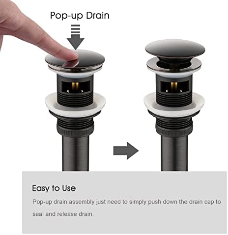 Durable Sink Drain Stopper for Bathroom - Solid Metal Oil-Rubbed Bronze