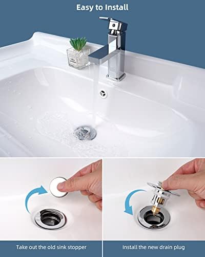 Hibbent 2 Pack All Metal Bathroom Sink Stopper