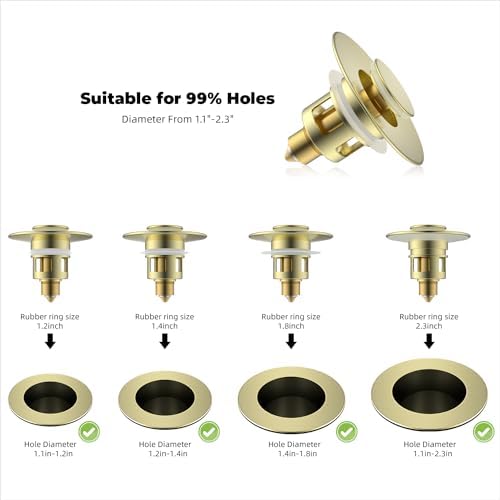 Btrx 5-in-1 Sink Stopper for 11-23 Basins