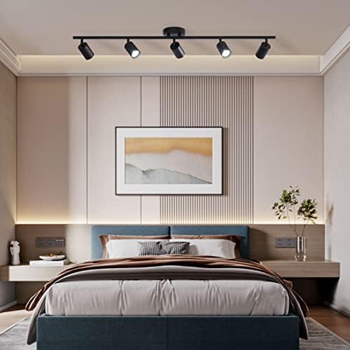 KCO Lighting Track Lighting Adjustable Ceiling Spotlights 5 Ways Matte Black