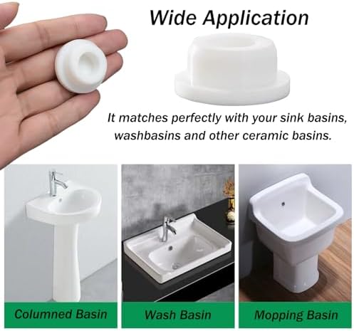 LiXiongBao4-Piece White Sink Overflow Cover Set for Kitchen Bathroom