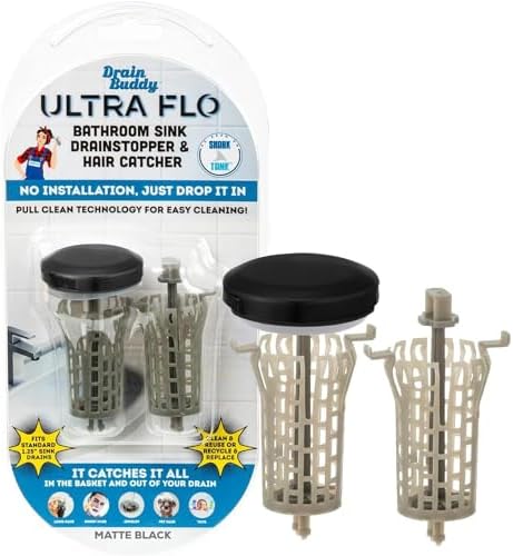 Drain Buddy Ultra Flo - 2-in-1 Sink Stopper Hair Catcher