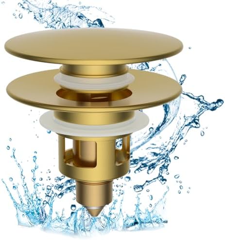 Hibbent All Metal 2-in-1 bathroom sink stopper