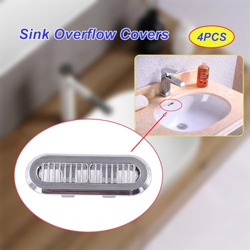 LiXiongBao 4PCS Sink Overlow Cover Set