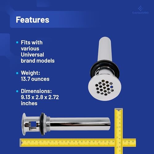 Sturdy Chrome-Finish Overflow Bath Sink Drain Kit