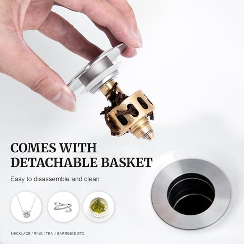 Pop Up Sink Drain Stopper Brushed Nickel