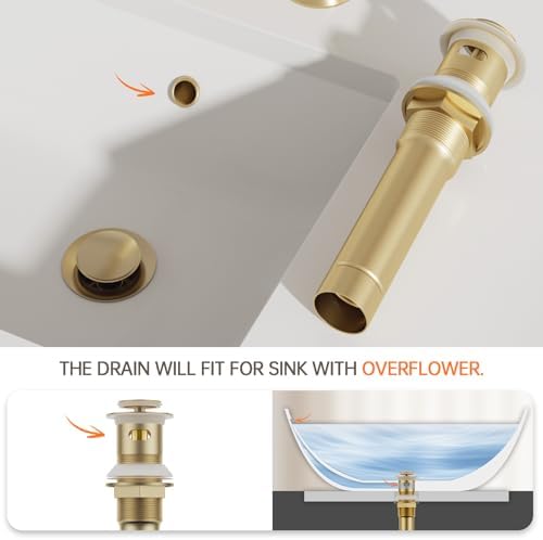 PhiestinaStainless Steel Bathroom Sink Drain with Strainer Basket