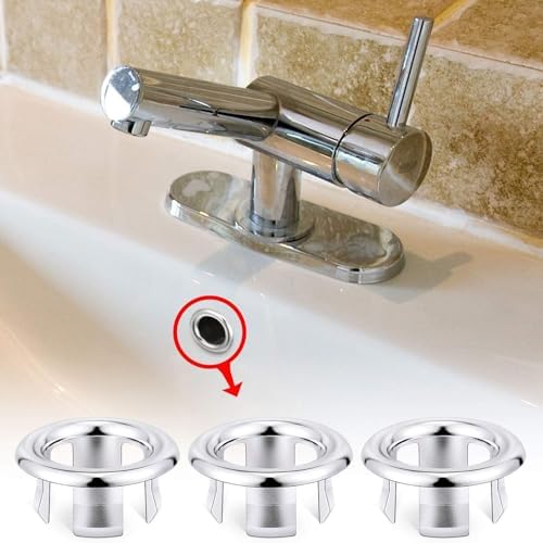 Premium Plastic Sink Overflow Cover - Modern Force-Quarter Drain in Home Bathroom
