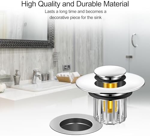 Bathroom Sink Stopper with Hair Catcher