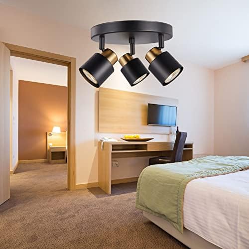 Trendy 3-Track Lighting Kit Matt Black Brass Ceiling Spotlight