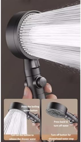 8 Function Handheld Shower Head with Great Pressure and Water Saving Black