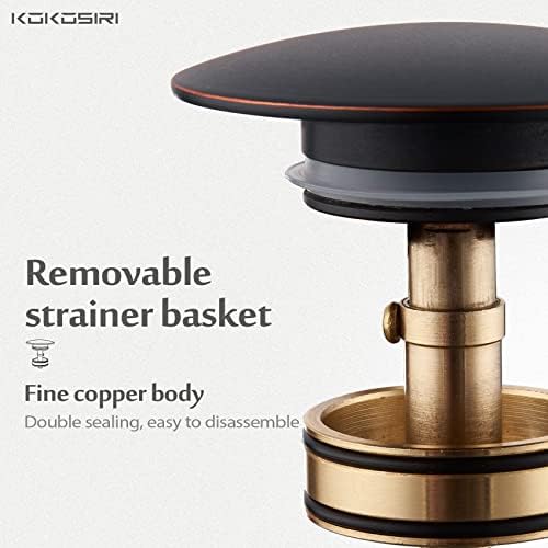 KOKOSIRI Bathroom Sink Drain with Detachable Hair Catcher