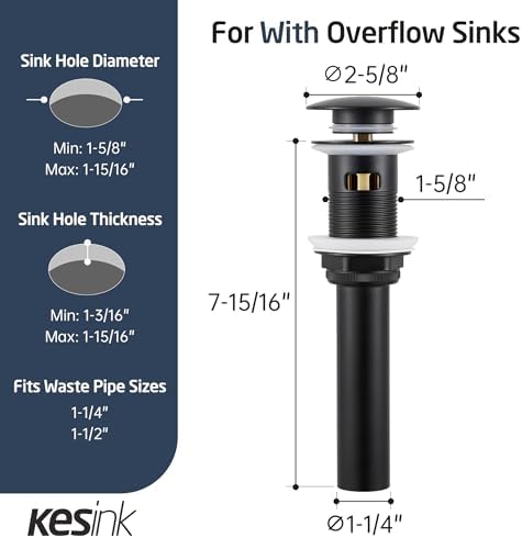 Black Bathroom Sink Drain Clog-Preventing