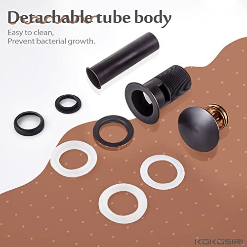 KOKOSIRI Bathroom Sink Drain with Detachable Hair Catcher