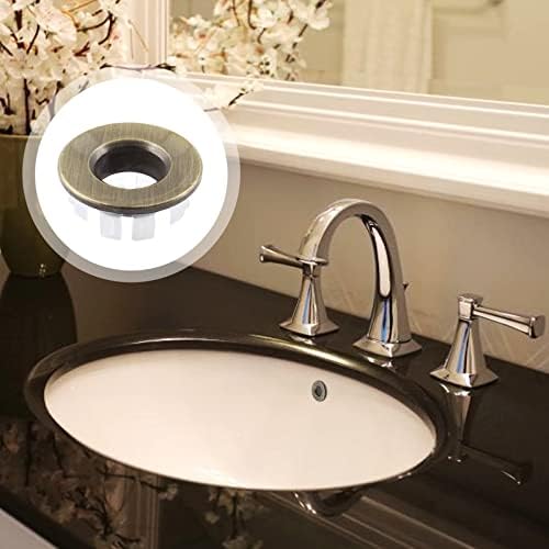Triple-Headed Overflow Sink Trim Ring in Antique Bronze