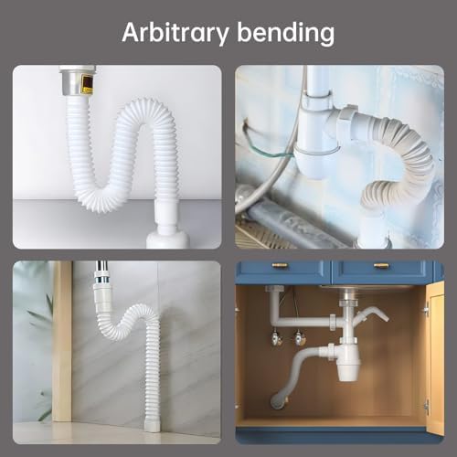 ite 1-14-inch Flexible Sink Drain Pipe White