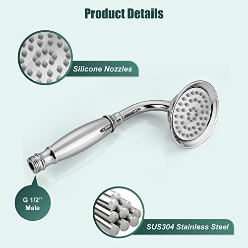 Retro Polish Chrome Telephone-Style Bracketed Shower Head