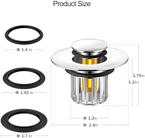 Bathroom Sink Stopper with Hair Catcher