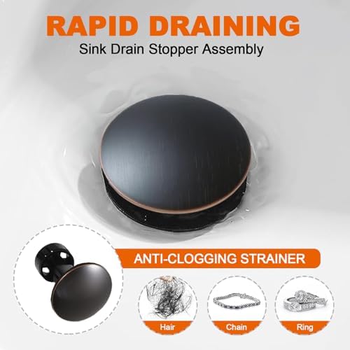 Elegant Oil Rubbed Bronze Sink Drain Stopper Assembly