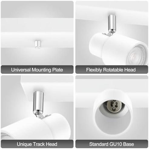 Sleek 4-Way Track Lighting for Kitchens