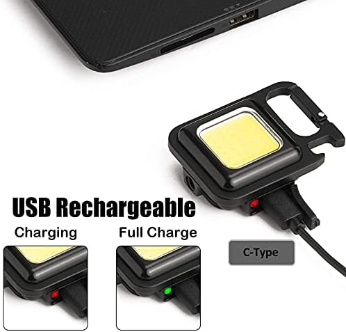 Mini COB Flashlight 500 Lumens Rechargeable Keychain Light