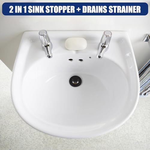 SmartFloBath Universal Sink Stopper with Hair Catcher