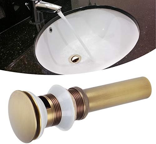 Non-Overflow Brass Sink Drain Stopper Prevent Flooding Easy to Install