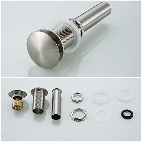 Brushed Nickel Pop Up Drain Stopper with Brass Basket 83606BN