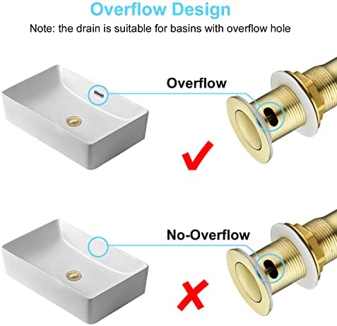 CREA Gold Bathroom Sink Drain with Hair Catcher