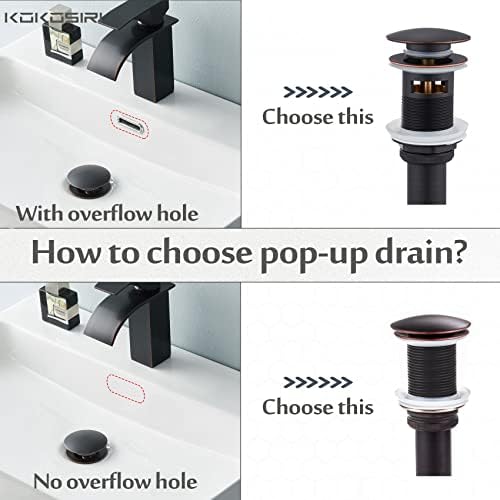 KOKOSIRI Bathroom Sink Drain with Detachable Hair Catcher